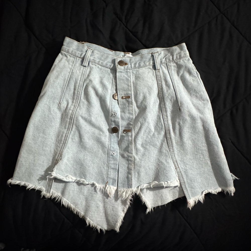 Asymmetrical Denim Skirt